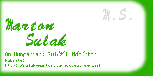 marton sulak business card